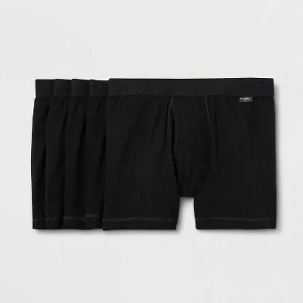 Men's Classic Boxer Briefs 5pk - Goodfellow & Co™ Black L Cotton-Spandex Blend Mid-Rise Menswear for Office Day Slacks