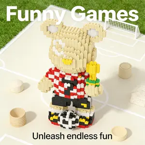 Champion Football Bear 3D Puzzle Decoration, Bookshelf Home Office Cabinet Decor, Party Living Room TV Stand Display, Ideal Housewarming Gift