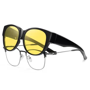 HAOLOTA  Wrap Around Sunglasses for Women HD Night Vision Polarized Glasses Anti Glare Fit Over Prescription Eyeglasses