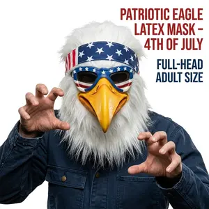 PATYGR Adult American Flag Eagle Mask - USA 4th of July Patriotic Party Supplies, Headband & Glasses Costume Set for Independence Day Celebration, Parade
