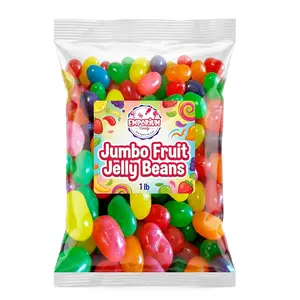 Jumbo Assorted Jelly Beans 1 lb – Gourmet Fruit Flavored Jellybeans, Large Chewy Mix – Colorful Bulk Candy for Easter, Parties, Candy Buffets & Snacking
