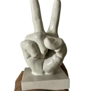 Concrete Peace Sign Statue Home Decor