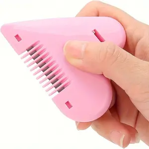 1pc Portable Pink Pubic Hair Trimmer for Women - Private and Discreet Shaping Tool with Comb Blade