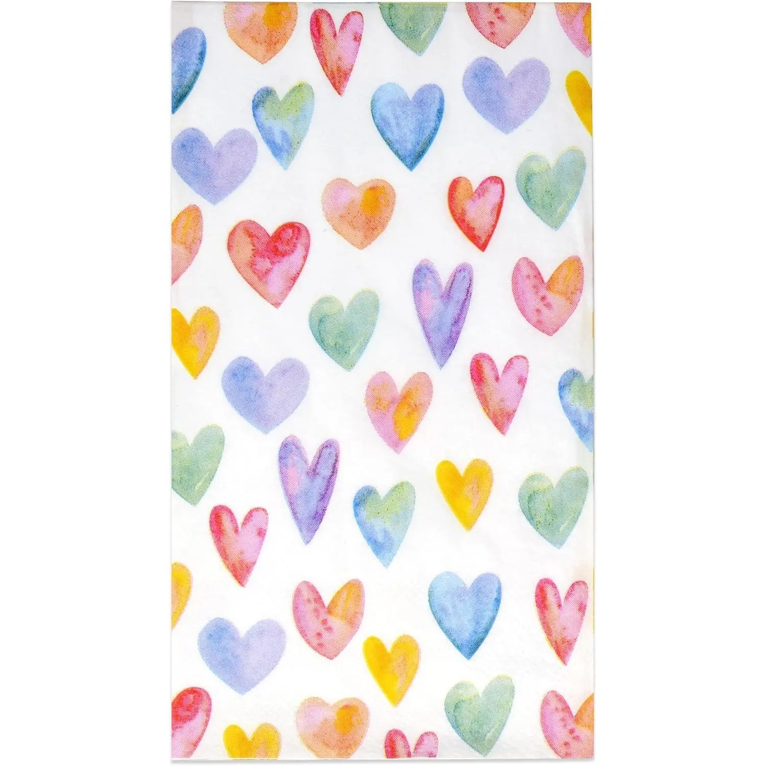 100 Valentines Day Colorful Heart Guest Disposable Paper Love Heart Valentine Dinner Napkin for Valentine's Wedding Birthday Dinner Supplies