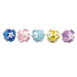 5pc She's A Wild Flower Acrylic Beads - Jewelry Making DIY Bling Bead Unique Art Charms