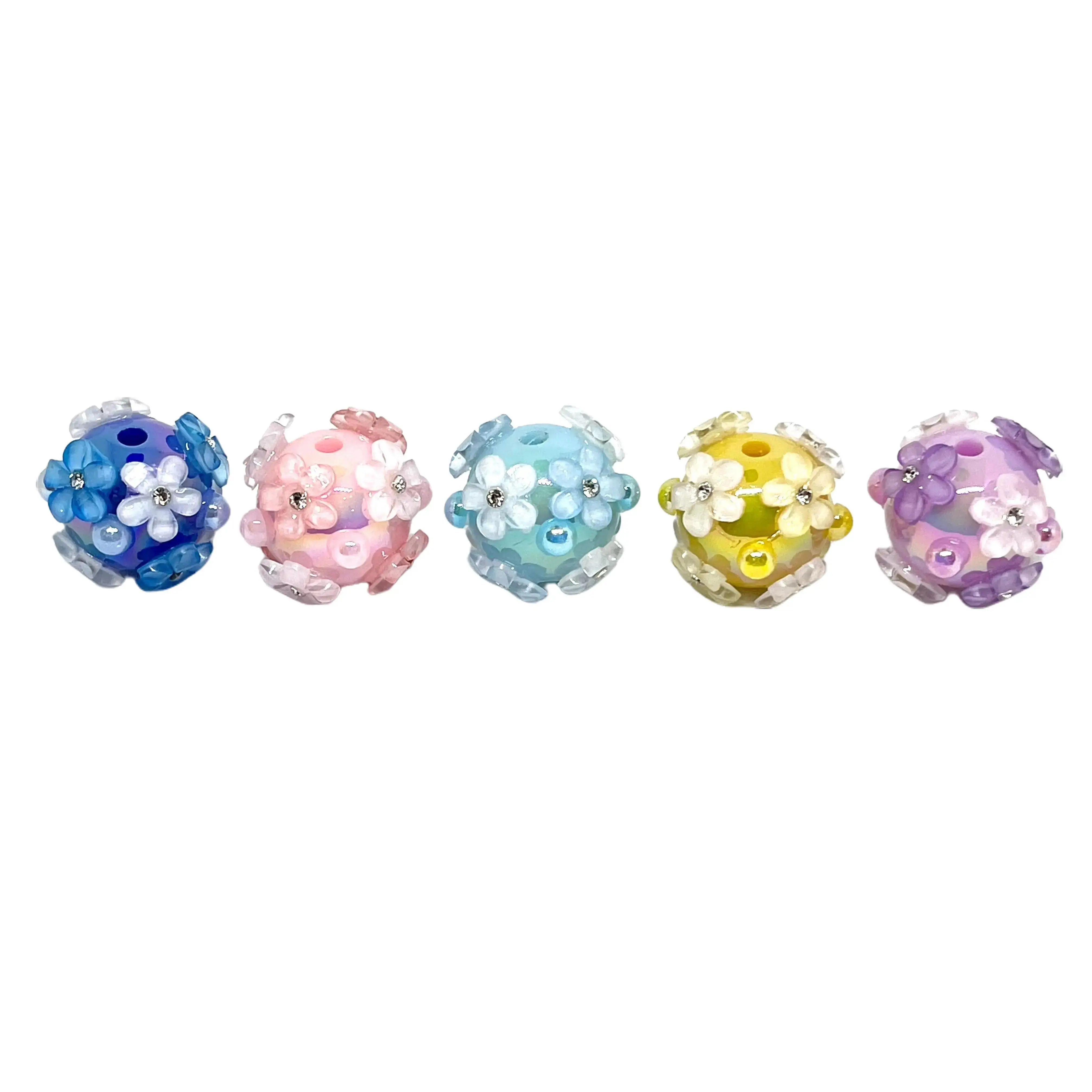 5pc She's A Wild Flower Acrylic Beads - Jewelry Making DIY Bling Bead Unique Art Charms