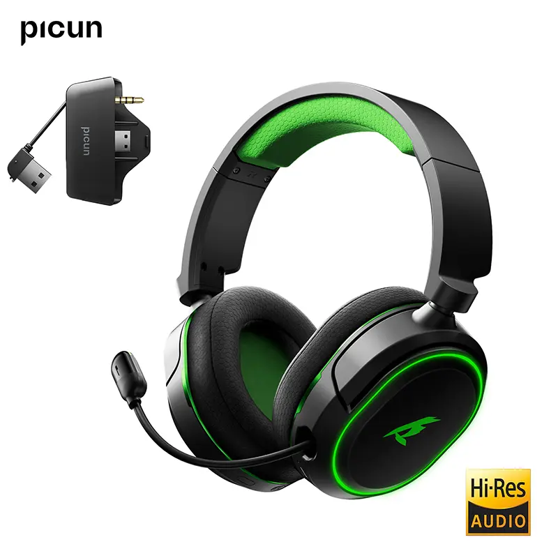 Picun G2 X Wireless Gaming Headset - 7.1 Surround Sound, 70-Hr Battery, 2.4GHz & Bluetooth 5.3, ENC Mic, RGB Light, Compatible with Xbox Series X|S|1, PC, PS5, PS4, Mac, Switch (Ideal for FPS Gaming)