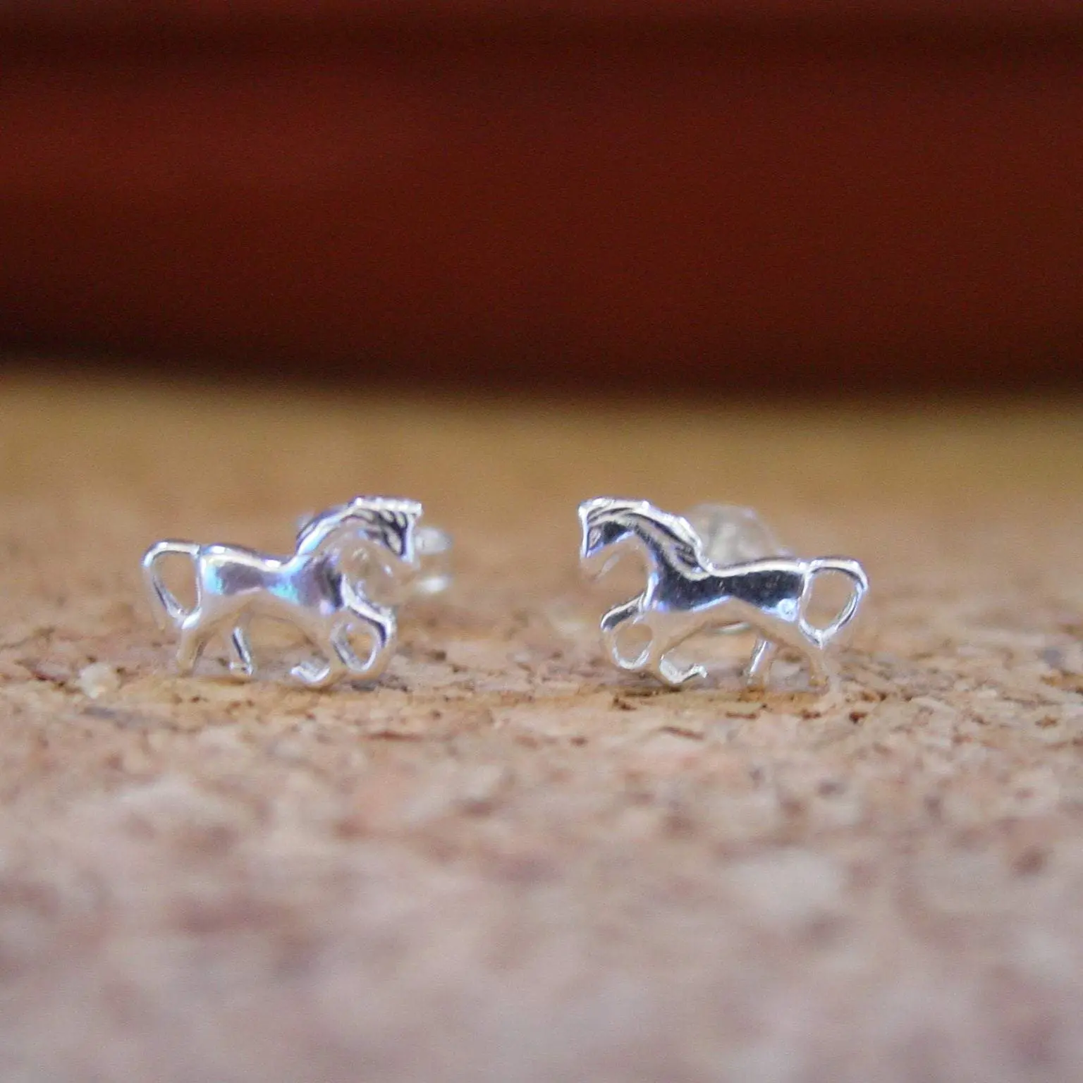 Tiny Horse Stud Earrings, Equestrian Jewelry #E305