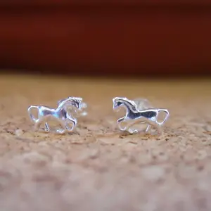 Tiny Horse Stud Earrings, Equestrian Jewelry #E305