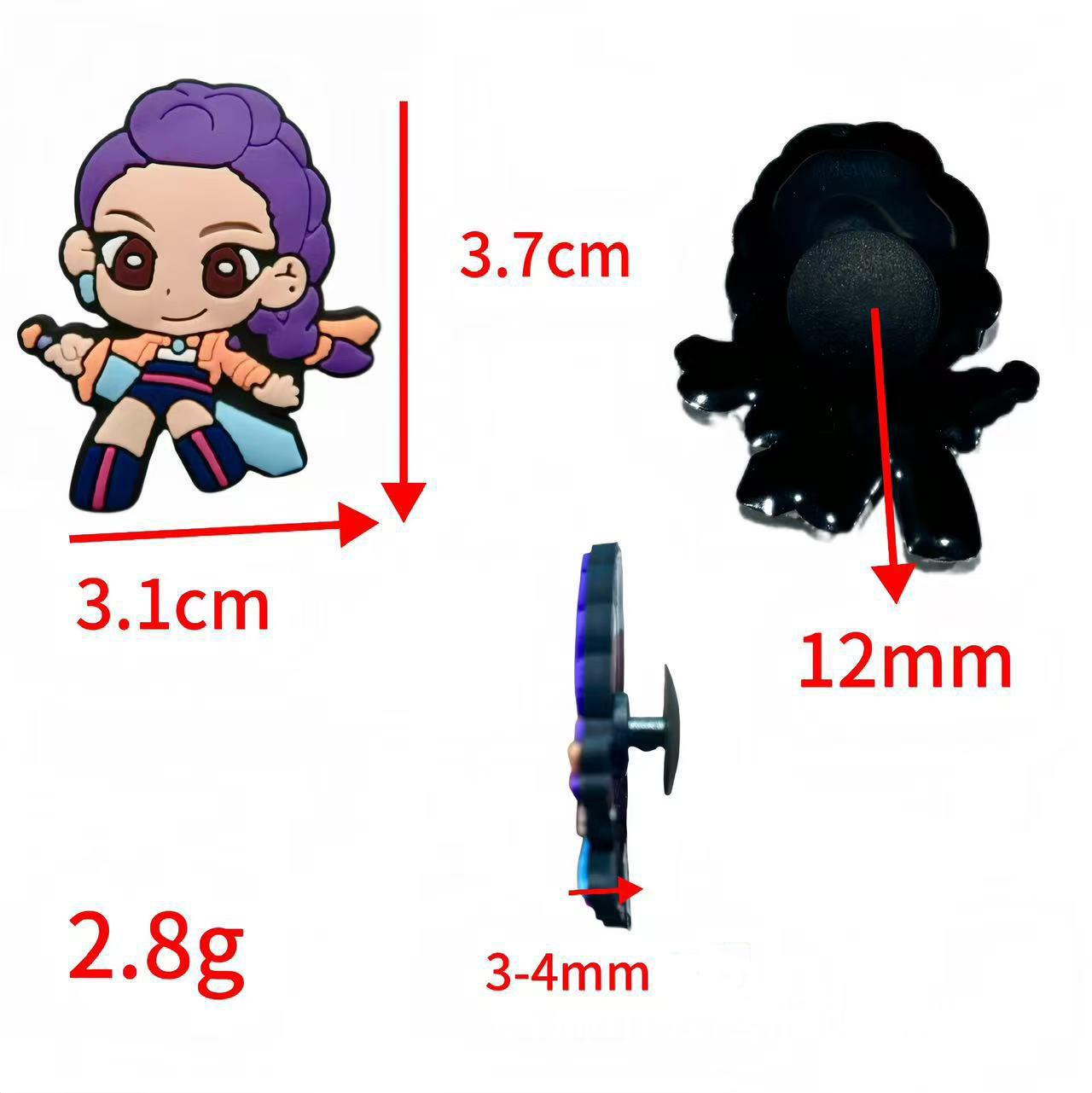 Unisex K-POP Shoe Charms — 18-Piece PVC Cartoon Soft-Rubber Shoe Accessory Set; Cute Shoe Buckles Suitable for All Ages