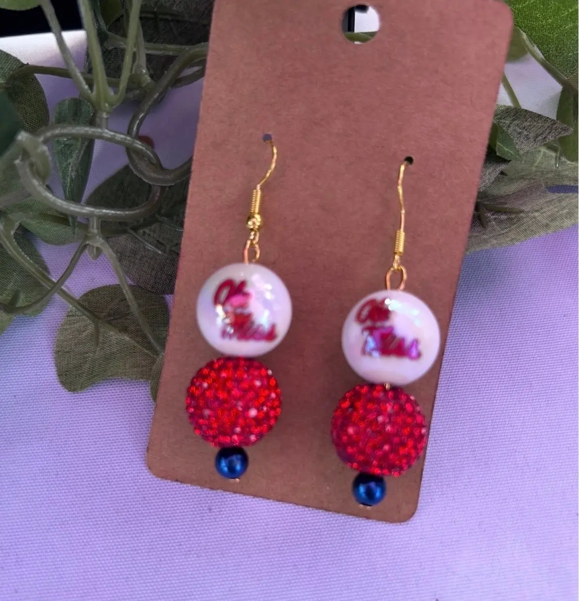Rebels Custom Beaded Gameday Earrings