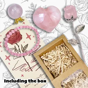 1 Set of Valentine's Day Exclusive Rose Quartz Bundle, Approximately 140g