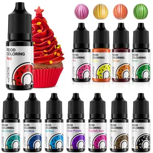 Food Coloring 12 Set Baked Grade Vibrant Dye Tasteless Liquid for Cupcakes Cookies Brownies Pies Dessert DIY Kit 0.41 Fl.oz(12 ml)/Bottles Nata Baking