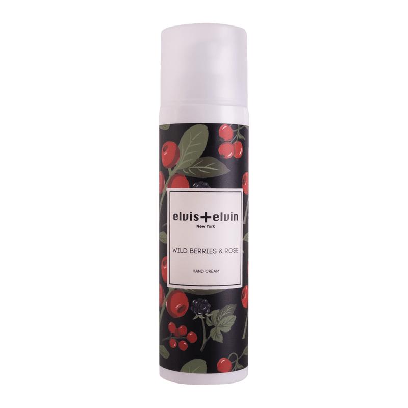 elvis+elvin Wild Berries & Rose Hand Cream, 75ml - Fruity Floral Vanilla Scent, Hyaluronic Acid Moisturizer for Dry Hands