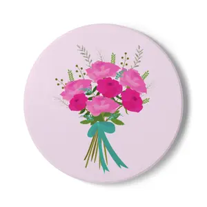 Floral Ceramic Coaster Set - Vintage Flower Design, Home Decor, Kitchen Accessory, Gift for Her, Housewarming Present
