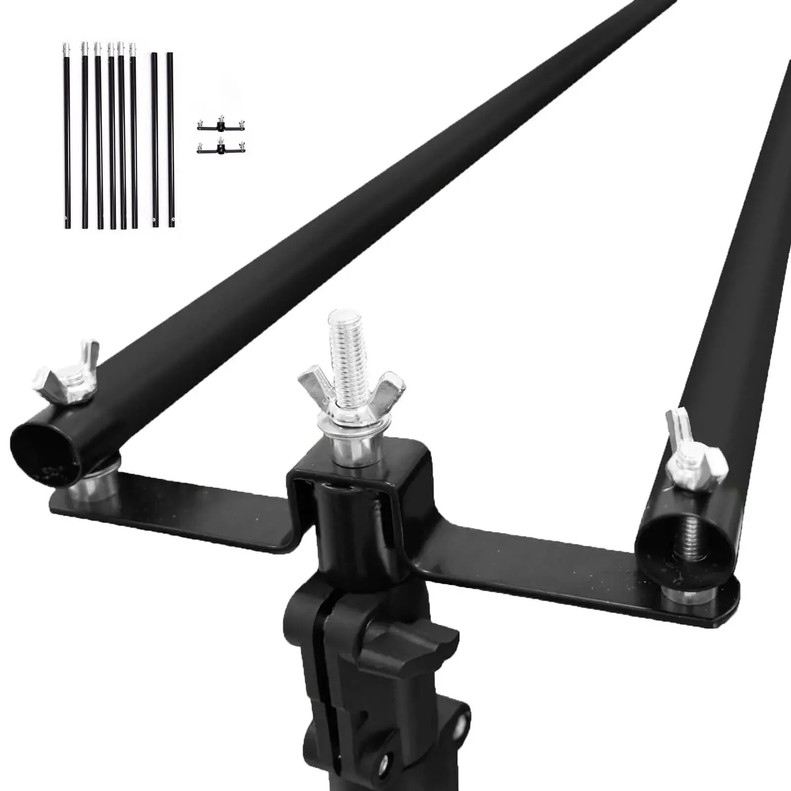 10ft DIY Triple Telescopic Cross Bars Camera Backdrop Stand Kit with Mount Brackets, Photography Props for Studio Photography & Camera Accessories