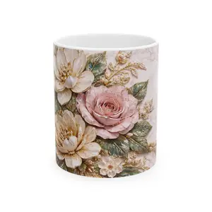 Vintage Rose Bouquet Mug | Floral Ceramic Coffee Mug