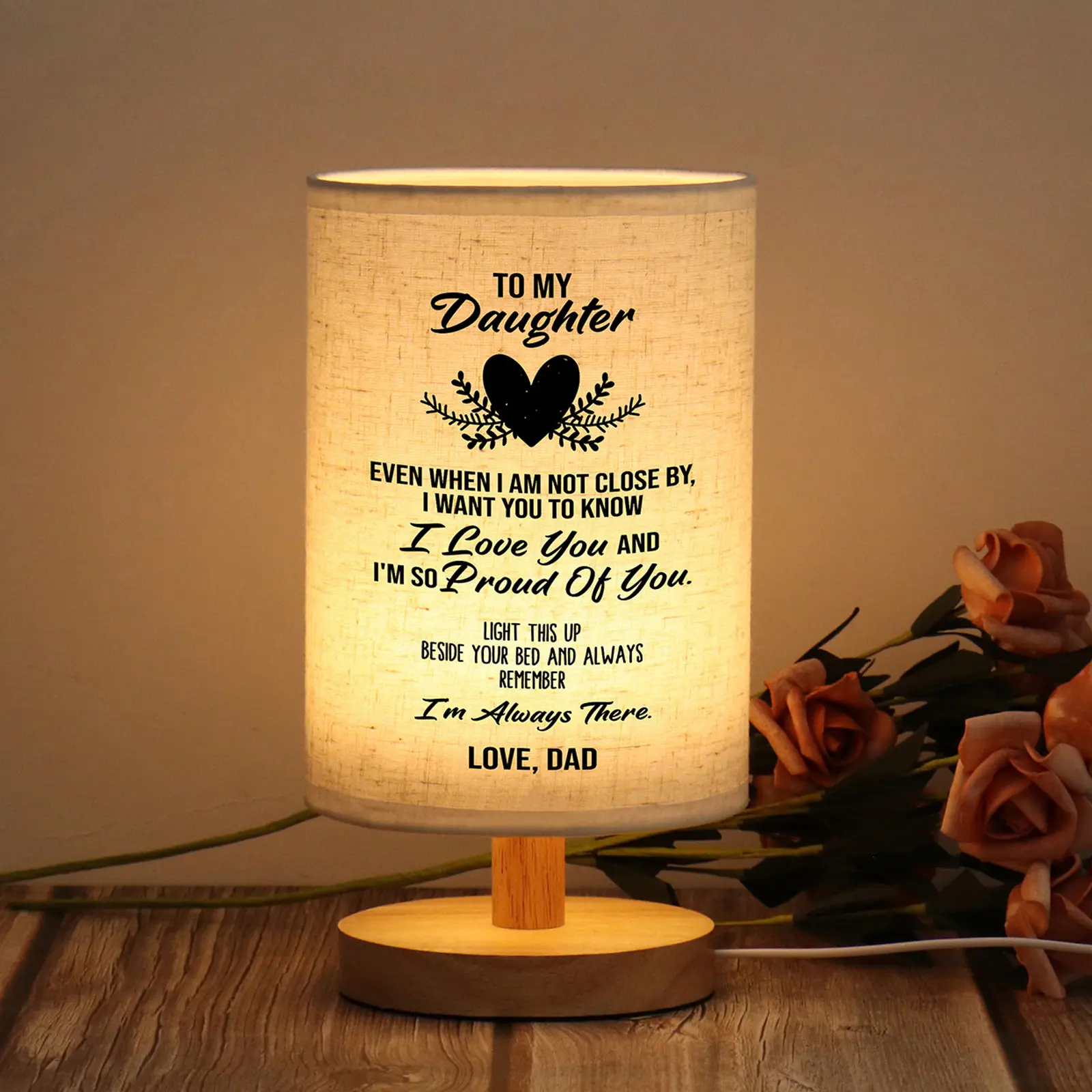 Mothers Day Birthday Gifts for Daughter from Dad,to My Daughter Gifts from Dad- Table Lamp Father Daughter Graduation Gifts for Grown Daughter summerwins