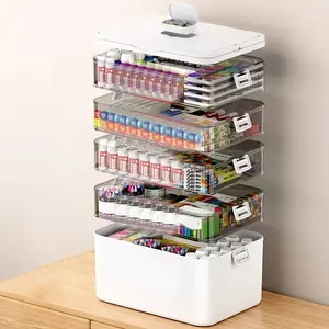 Large Capacity Multi-Compartment Clear Storage Box | Portable Durable Multifunctional Organizer for Home Travel Pills Office Bathroom Durable Plastic Organizers