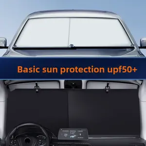 Car Sunshade Summer Sun Protection Heat Insulation Curtain for Front Windshield Retractable Universal Automatic Scaling