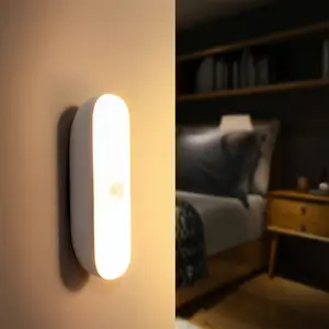 LZDJTQ Dusk Motion Sensor LED Night Light, Dual Light & Human Sensor Wireless Hand Wave Control Cabinet Light, 120° Wide Detection 3M Range Auto 30s Off Rechargeable Stick-On Wall Lamp