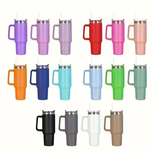 40oz Mug Tumbler With Handle Insulated Stainless Steel Coffee Tumbler With Lids Straw Tumbler Termos Cup for Travel Thermal Mug