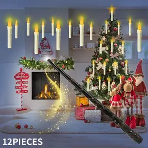 Floating LED Candle Light, 1 Box Magic Wand Design Hanging Light with Remote Control, Decorative Light for Home Living Room Bedroom School