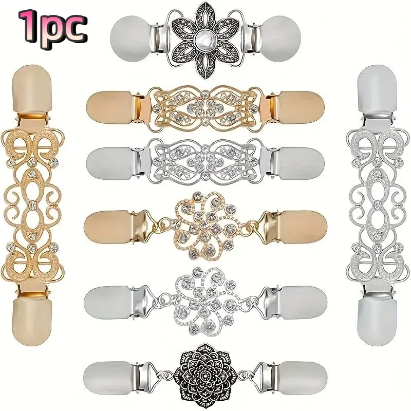 Adjustable Metal Brooch for Dresses, Shirts, Scarves, Sweaters, Pants, Vintage Style, Durable Zinc Alloy, All-Season Use, Non-Slip Design