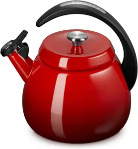 Enamel on Steel Cloche Kettle, 2.2 qt., Cerise