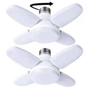 2 Mini Fan Blades LED Bulbs 35 Watts (equivalent To 150W), E26 Base 6500K Daylight Mini LED Bulbs, Ultra Bright Bulbs, Deformable LED Bulbs For Workbench Porch Basement, LED Garage Lights
