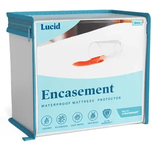 Zippered Mattress Encasement – Waterproof Full Size Mattress Protector – Fits 6 to 18 Inches with Elastic – Shields All 6 Sides – Quiet cover – White