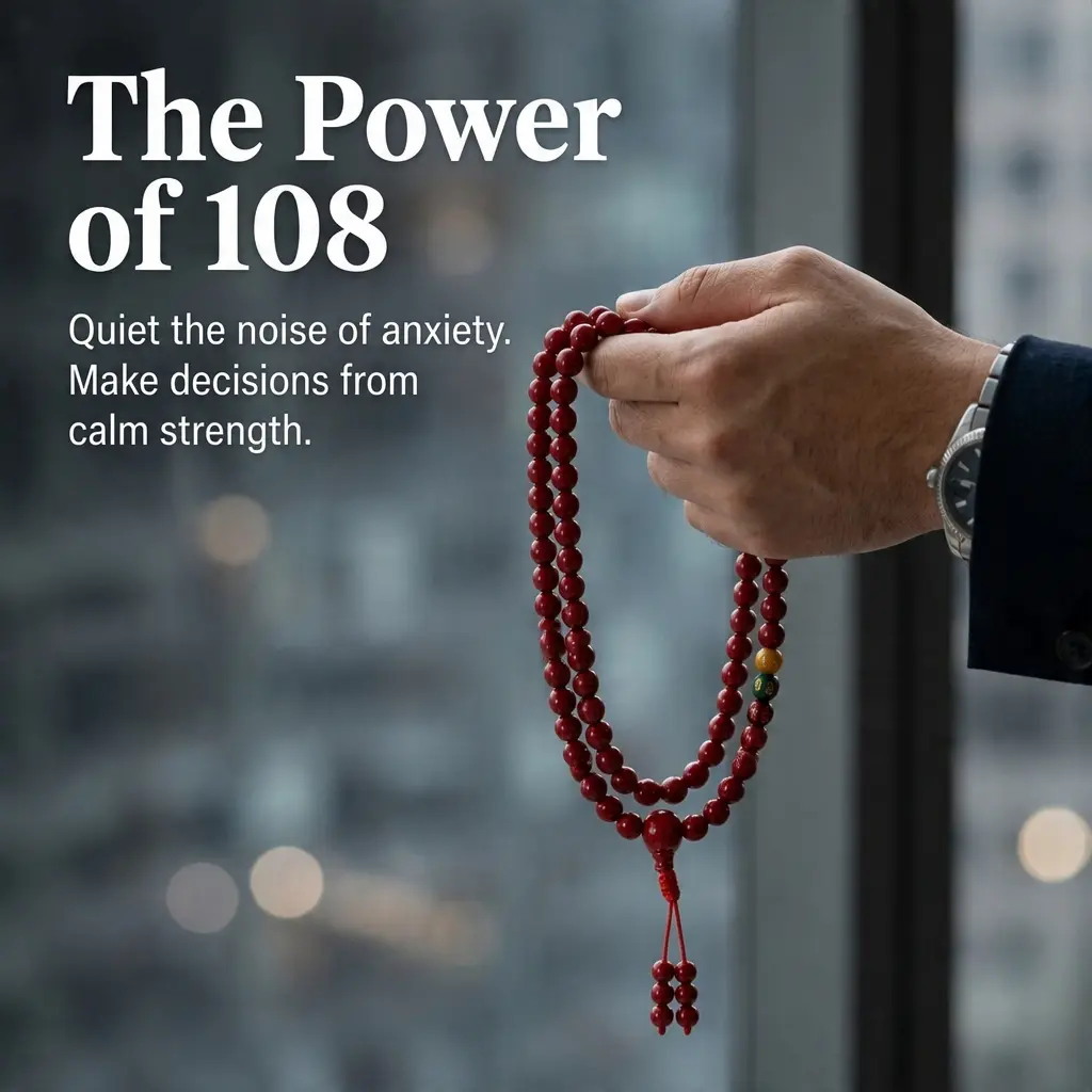 108 Beads Mala Cinnabar Bracelet Wu Xing Five Elements Five Deities Prosperity Adjustable Slide Knot Stress Relief Meditation Manifestation Unisex Gift bracelet stack bracelet for men bracelets for women