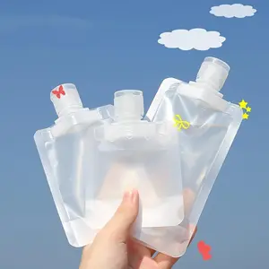 3pcs Travel Refill Flat Bag Shampoo Liquid Emulsion Dispenser Bag Cosmetic Refill Flat Bag Travel Bottle Set 1.01oz/1.69oz/3.38oz - Plastic, Transparent, No Washing Required