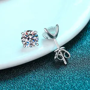 #54（Vow Earing）925 Sterling Silver Synthetic Moissanite Earrings