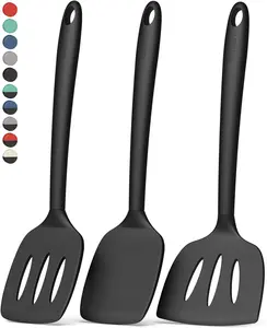 Coukre 3 Pack Silicone Spatula Set, High Heat Resistant, BPA-Free, Fish Spatula, Solid & Slotted Turner for Non-Stick Pans, Flipping Eggs, Pancakes,...
