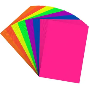 Colored Copy Paper 8.5X11 Inches 140 Sheets 20 lb/80GSM 7 Neon Fluorescent Colors Letter Size Multipurpose Printer Paper for Office School Education Daily Printing Document Copying Study