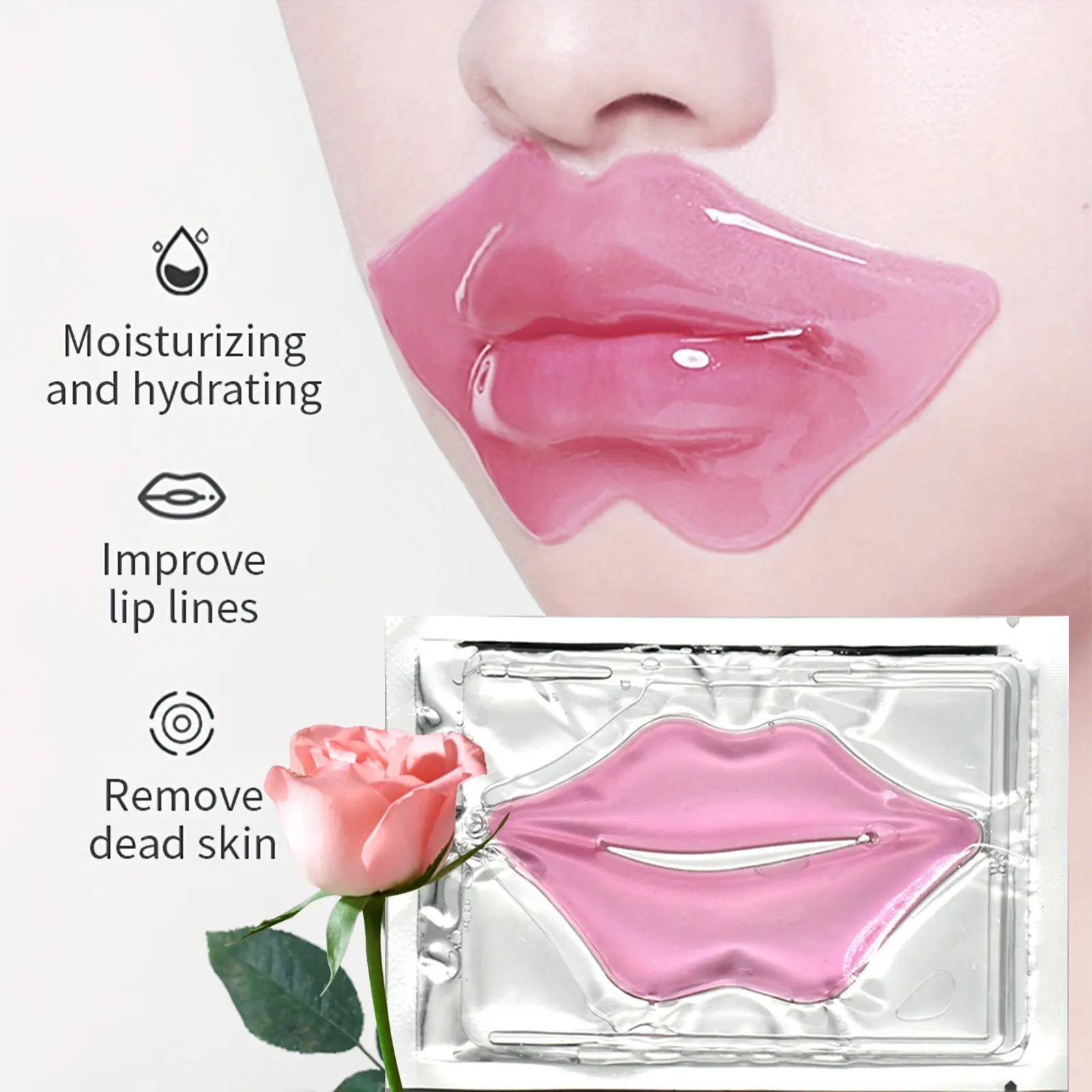 10-Piece Collagen Crystal Lip Masks, Hydrate Dry Lips, For Dry Lips, Lip Hydration, Revitalizing Dry Lips, Smooth Fine Lines, Deep Moisturize, Tighten and Youthful Lips, Fresh Lips, Moisturizing