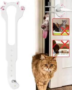 Cat Door Latch Holder,【8 Adjustable Sizes】 Stronger Flex Cat Door Stopper, Keep Door Open 1.5" to 8", Let's Cats in and Keeps Dogs Out of Litter & Food, No Tool Required & No Wall Damage