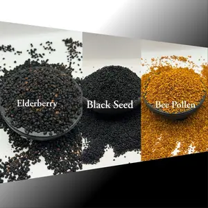 PULSEGLU Trio Combo Elderberry 2 Oz Black Seed 2 Oz Bee Pollen granules 2 oz