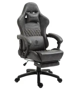 Dowinx Gaming Chair Big and Tall with Dual Extended Footrest & Massage, Ergonomic Reclining Computer Chair for Adults, Racing-Style Gamer Chair 400lbs Capacity, Heavy Duty Office PC Chair