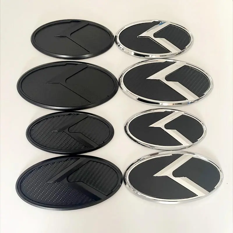 1Pcs x 3D ABS K Logo Car Front Hood Rear Trunk Logo Emblem Badge Stickers for KIAs Sportage Sorento Optima Forte Rio Stinger K5