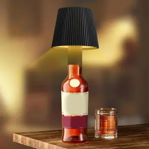 Wireless Bottle Lamp Shade, 3 Dynamic Lighting Effects, Adjustable Brightness, Rechargeable, Bar Decor, Bedroom Mini Cordless Light, Home Gift, Novelty Lighting, Decorative Light