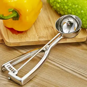 Stainless Steel Ice Cream Scoop, 3 Piece Cookie Scoop Set, Stainless Steel Cookie Dough Scoop, Baking Cookie Scoop 3 Piece Set, Mini Ice Cream Scoop, Kitchen Utensils, Fashion Design, High Quality Metal, Cooking Lovers, Home Bakers, Kitchenware