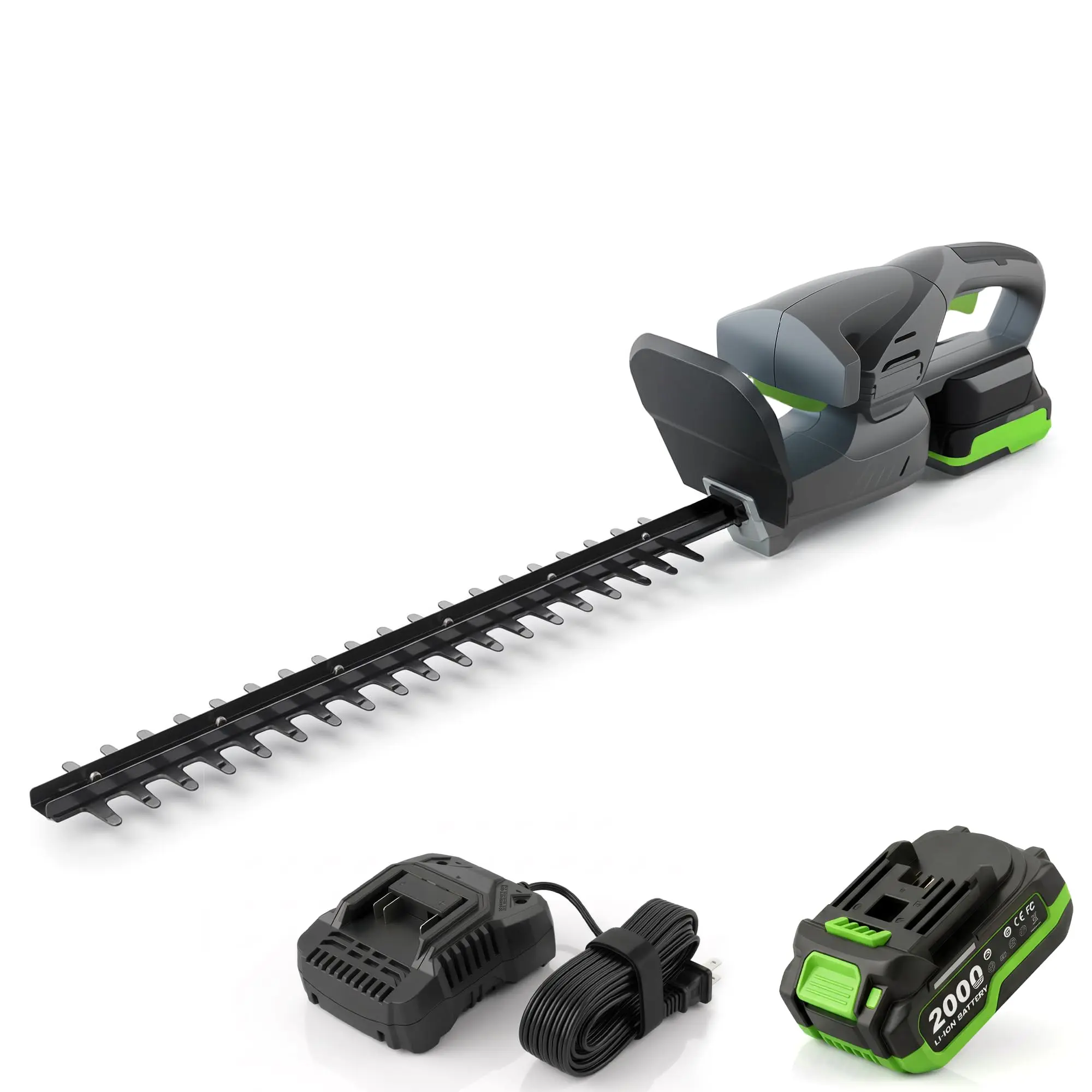 18V 18-Inch Cordless Hedge Trimmer with Battery & Charger, 1500 RPM High-Speed Motor & 0.63" Cutting Capacity – Lightweight Handheld Shrub Clipper for Garden Yard Trimming