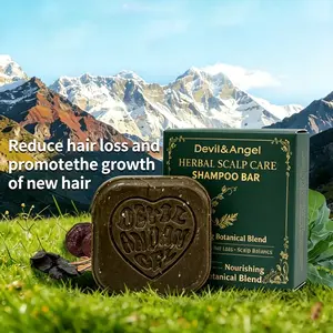 Anti-Hair and Conditioner Anti HairLoss Shampoo Bar for Thinning Hair nourish dryhair90gDHT Blocker with Polygonum Ginseng TeaTree Sulfate-FreeHerbal Cleanser Strengthen