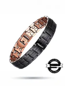 Men's Magnetic Bracelet, Double Row of Powerful Magnets, Adjustable Fit, Casual Style, All Seasons, Includes Sizing Tool