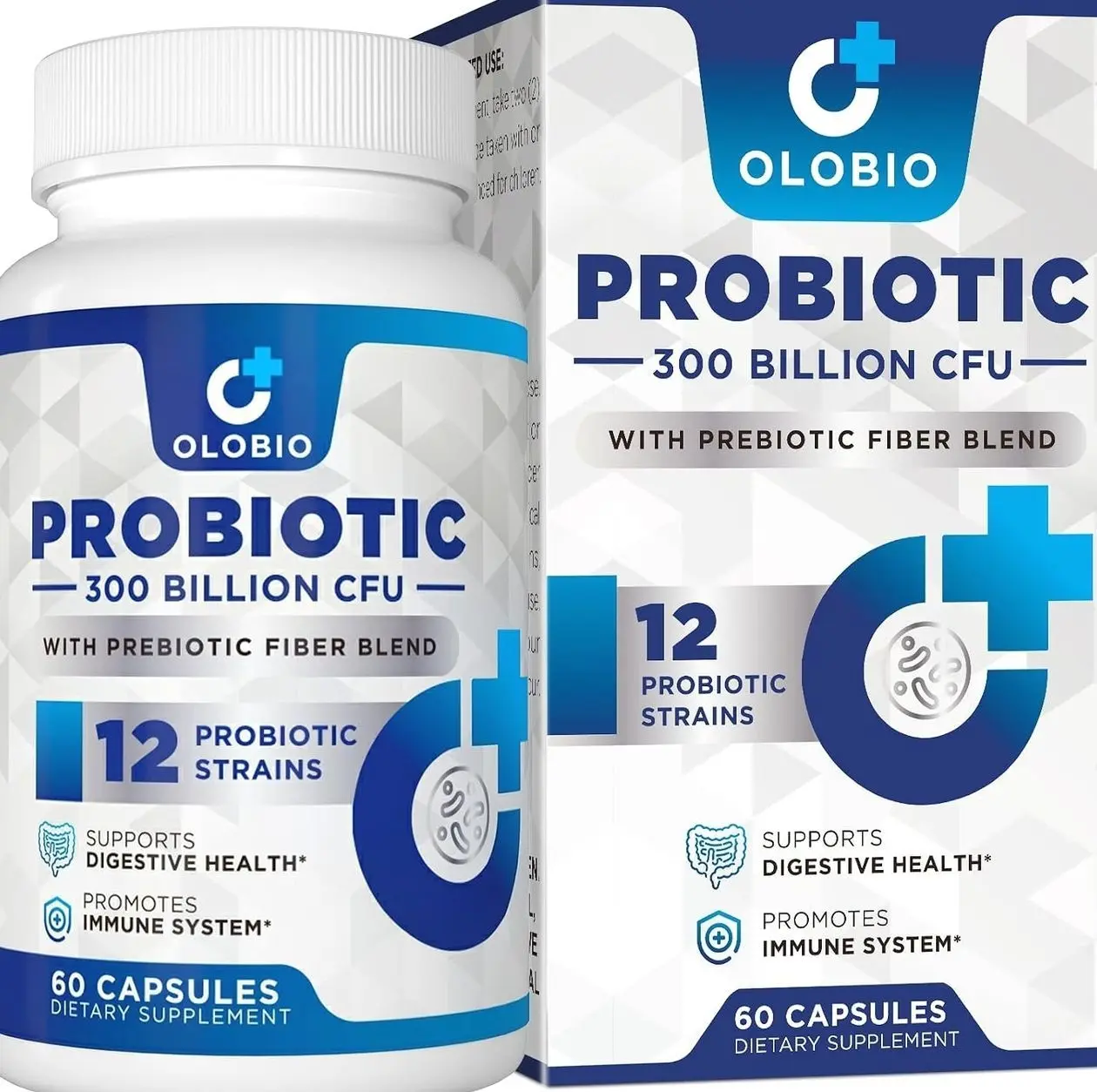 300 Billion CFU Probiotic, 12 Strains with 3 Organic Prebiotics, Probiotics for Women and Men, Daily Supplement for Digestive, Immune, Gut & Bloating Health, Shelf Stable, Vegan, 60 Counts