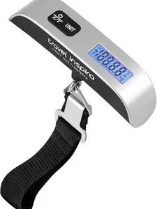 travel inspira Luggage Scale, Portable Digital Hanging Baggage Scale for Travel, Suitcase Weight Scale with Rubber Paint, 110 Pounds, Battery Included