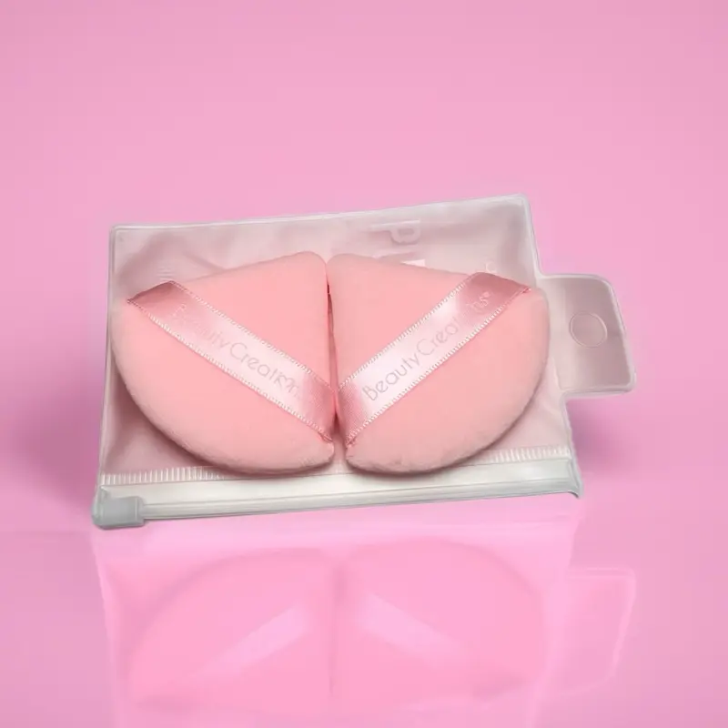 BeautyCreation Puff Puff Set Triangle Puff-2piece in Pink Packaging with Ribbon Decoration