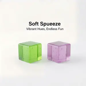 【KUTU】 3cm Cube Squishy Toy with Slow Rebound for Anxiety Relief and Focus Available in Purple & Green Non-Sticky Durable Safe for Adults and Teens